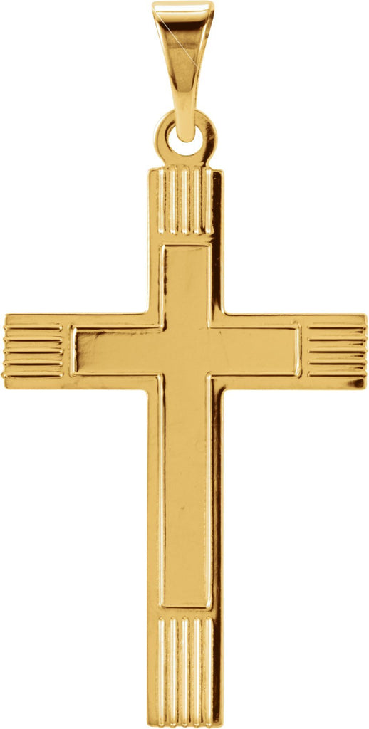 14k yellow 22x14 mm cross pendant