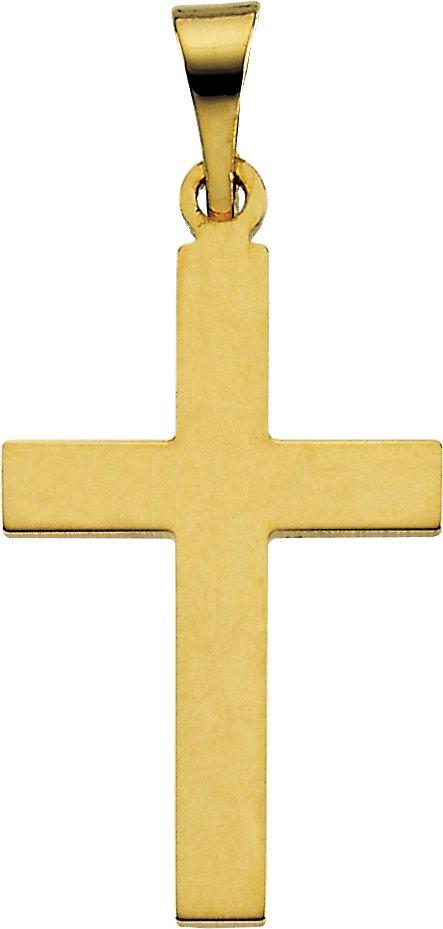 18k yellow 18 x 12 mm cross pendant