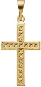 14k yellow 18x12 mm geometric cross pendant