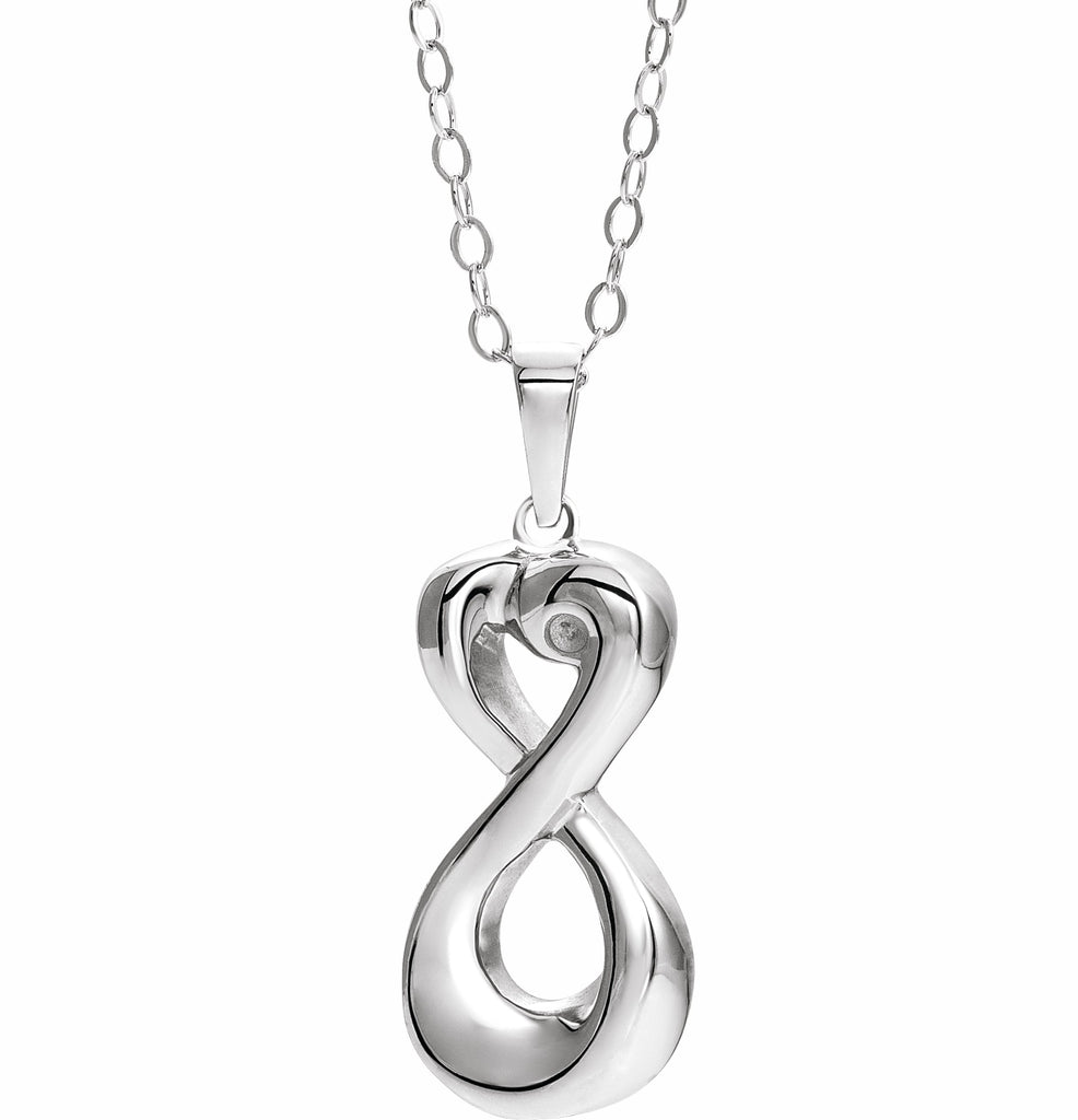 sterling silver infinite love ash holder 18" necklace