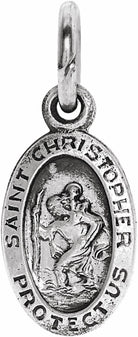 sterling silver 9x6 mm st. christopher medal  