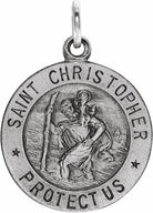 sterling silver 15 mm st. christopher medal  