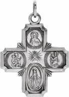 sterling silver 18x18 mm four-way cross medal  