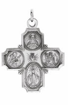 sterling silver 30x29 mm four-way cross medal  