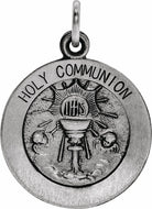 sterling silver 15 mm round holy communion medal