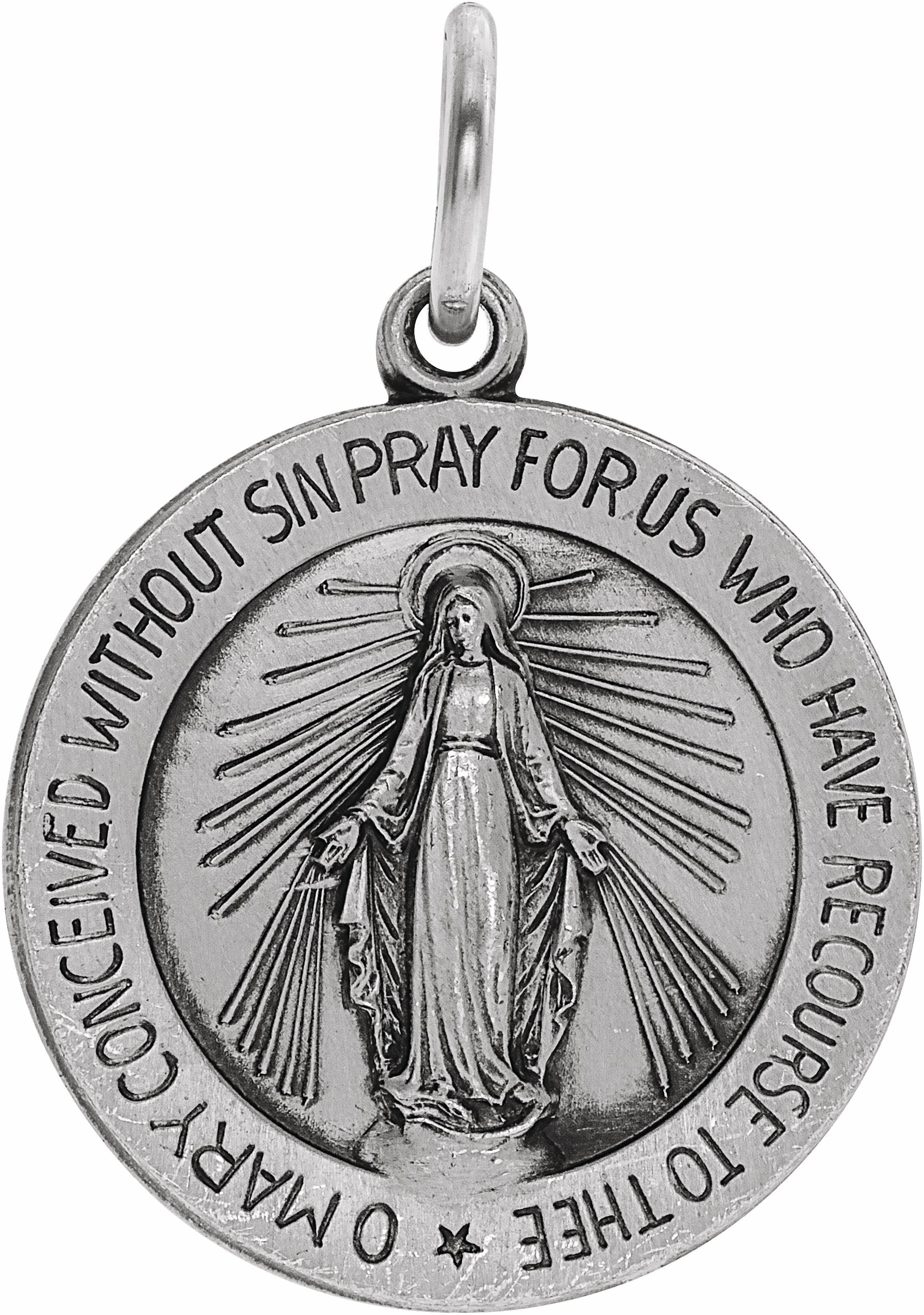 sterling silver 18 mm miraculous medal  