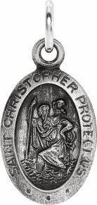 sterling silver 12x9 mm st. christopher medal  