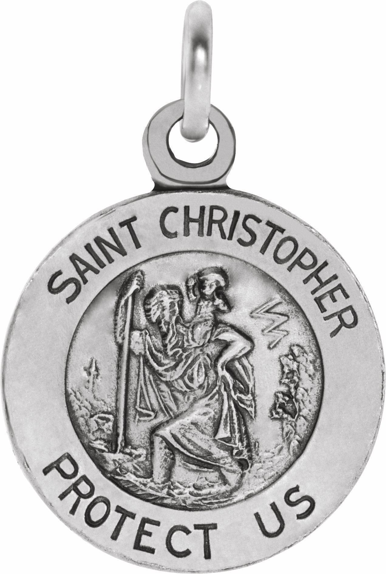 sterling silver 12 mm st. christopher medal  