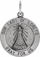 sterling silver 18 mm our lady of loreto medal