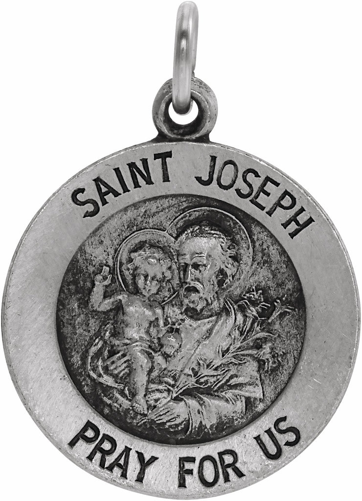 sterling silver 15 mm st. joseph medal  