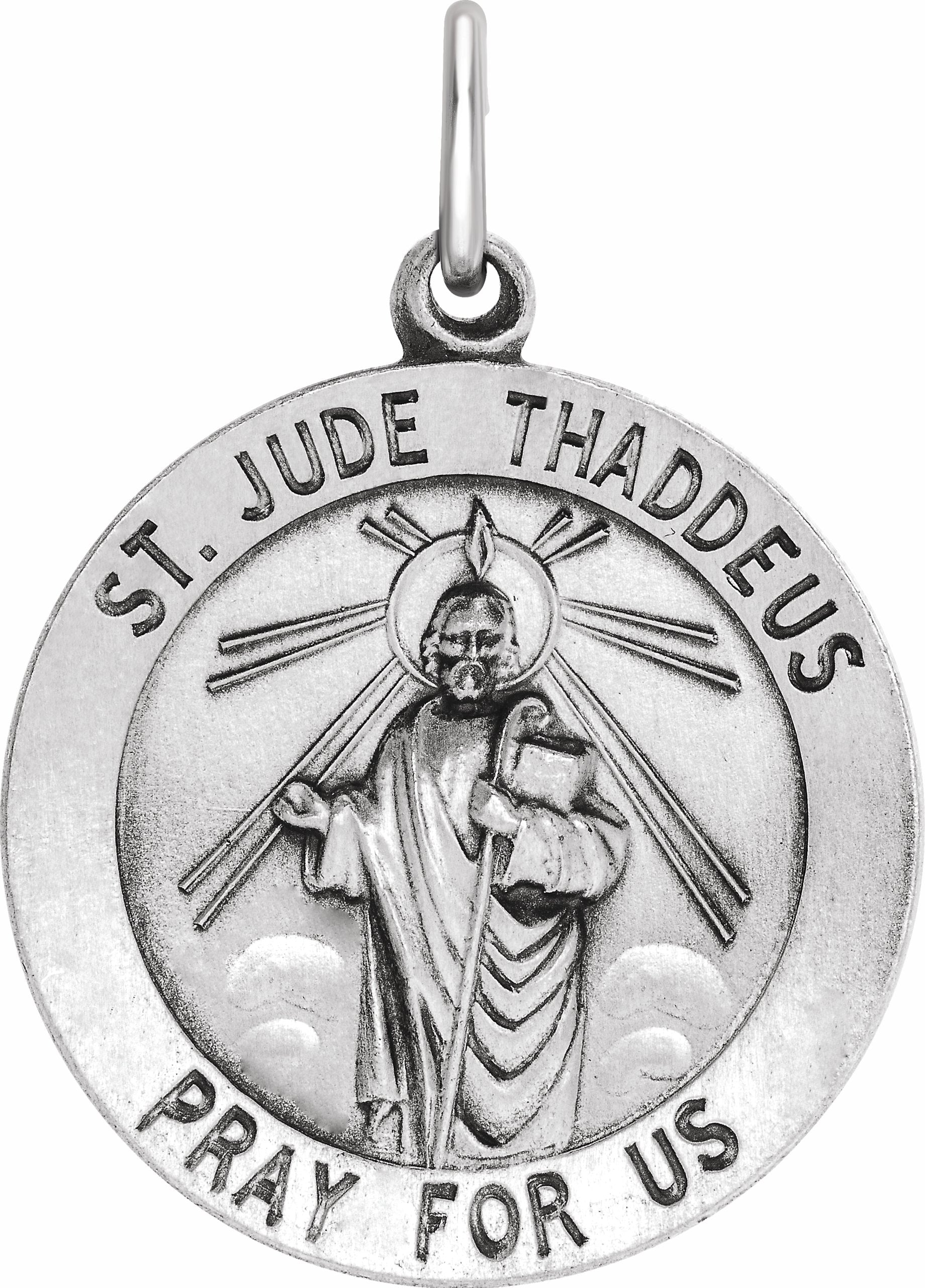 sterling silver 22 mm st. jude thaddeus medal  