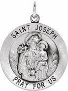 sterling silver 25 mm st. joseph medal  