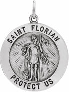 sterling silver 18 mm st. florian medal  