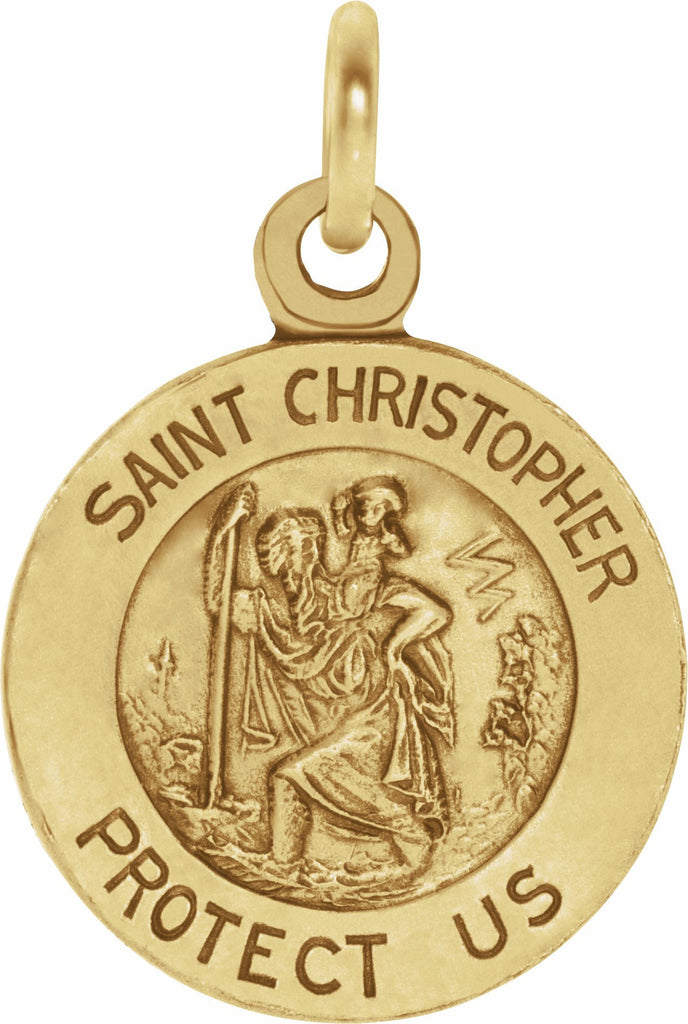 14k yellow 12 mm st. christopher medal