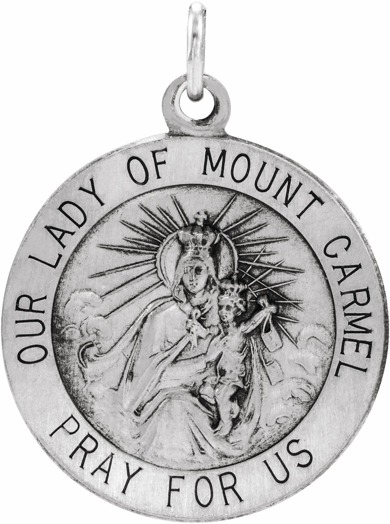 sterling silver 18 mm our lady of mount carmel medal pendant