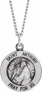 sterling silver 15 mm st. anthony medal