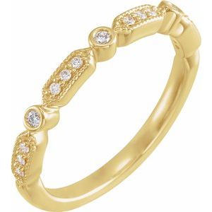 14k yellow 1/8 ctw diamond anniversary band