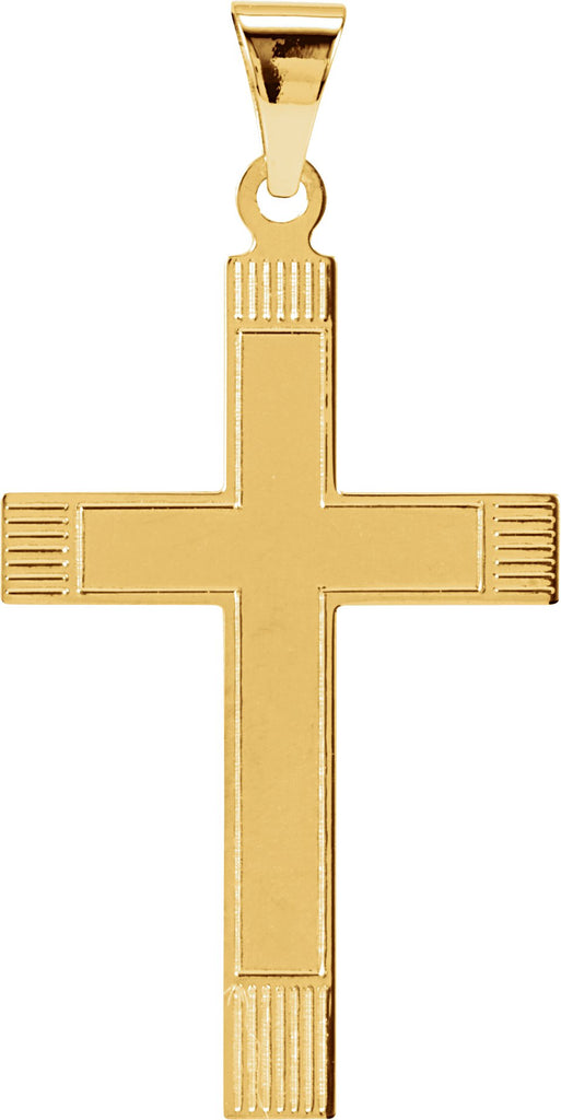 14k yellow 28x18 mm cross pendant