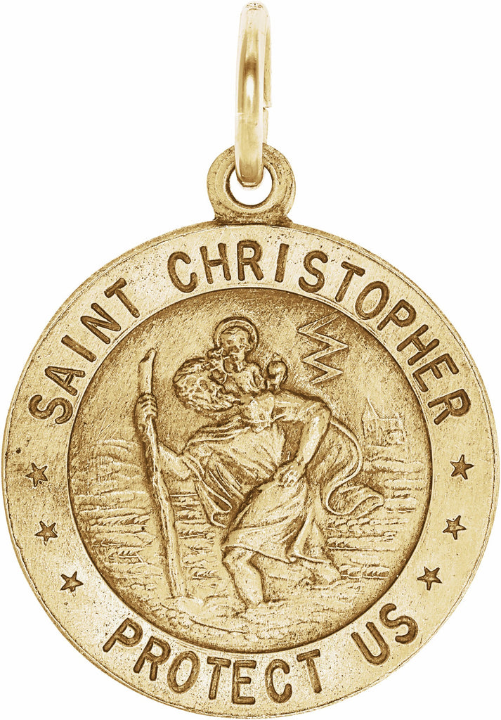 14k yellow 15 mm st. christopher medal