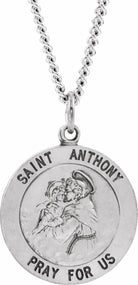 sterling silver 22 mm st. anthony medal