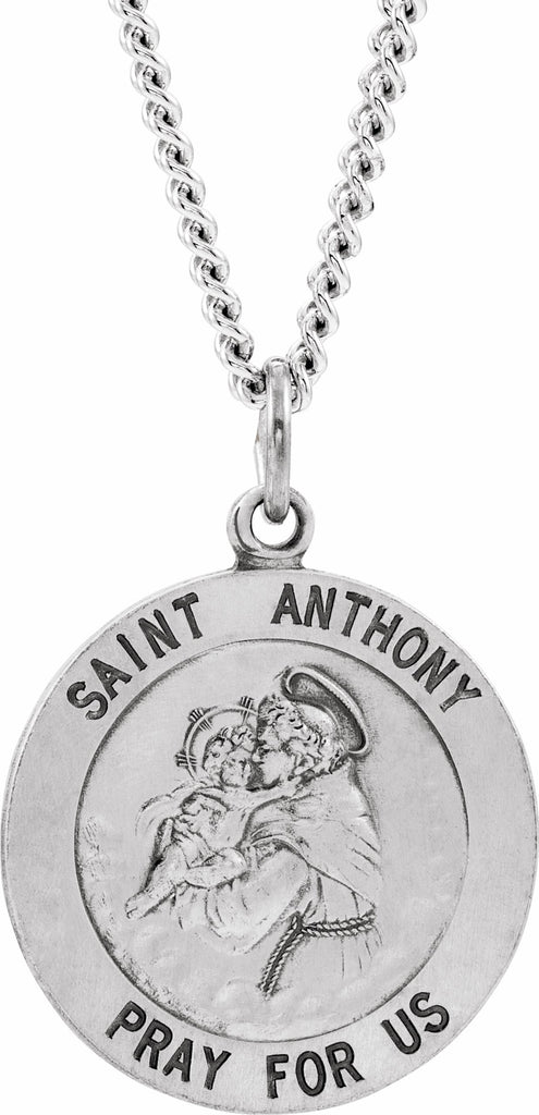 sterling silver 22 mm st. anthony medal