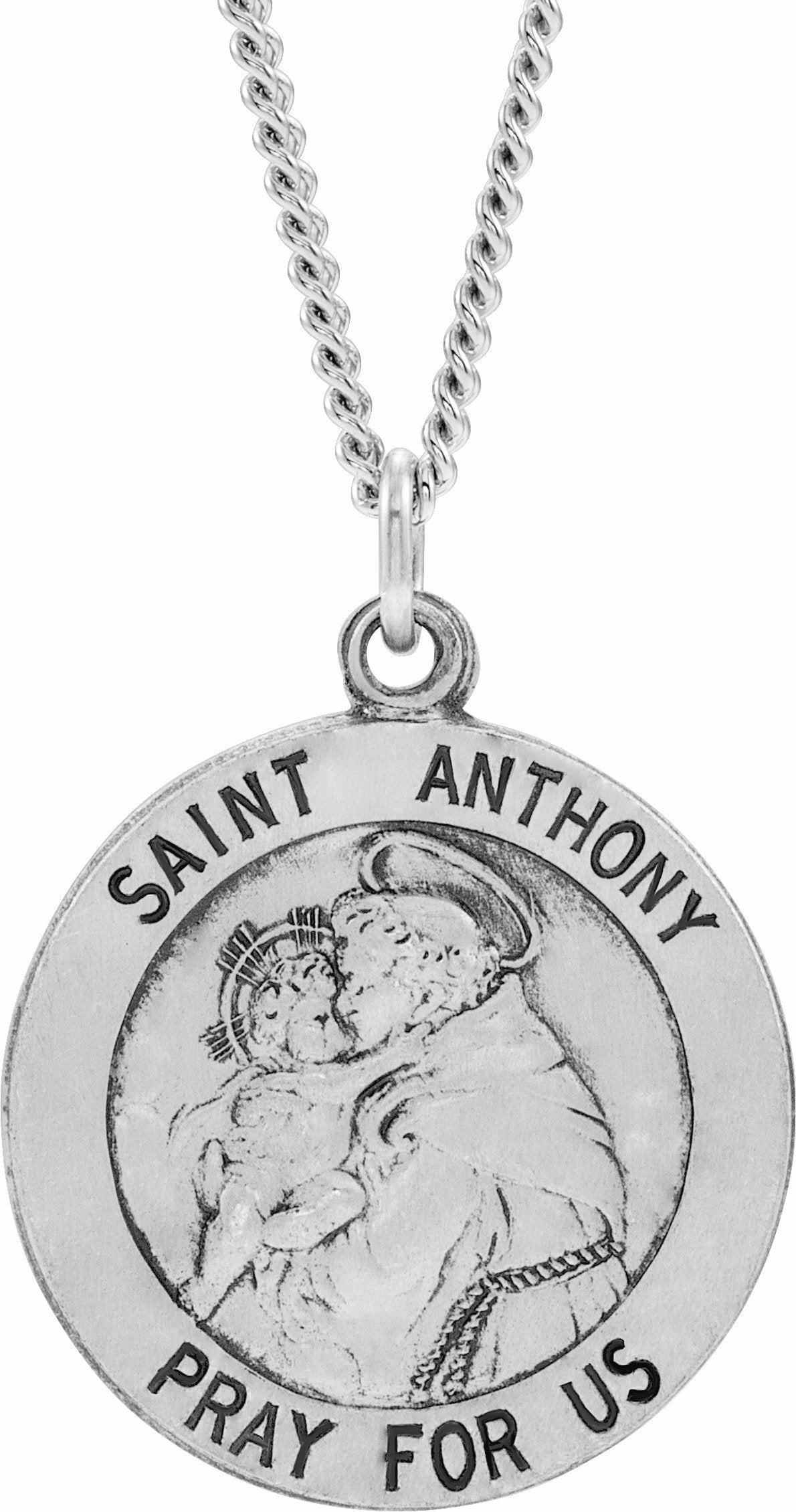 sterling silver 18 mm st. anthony medal