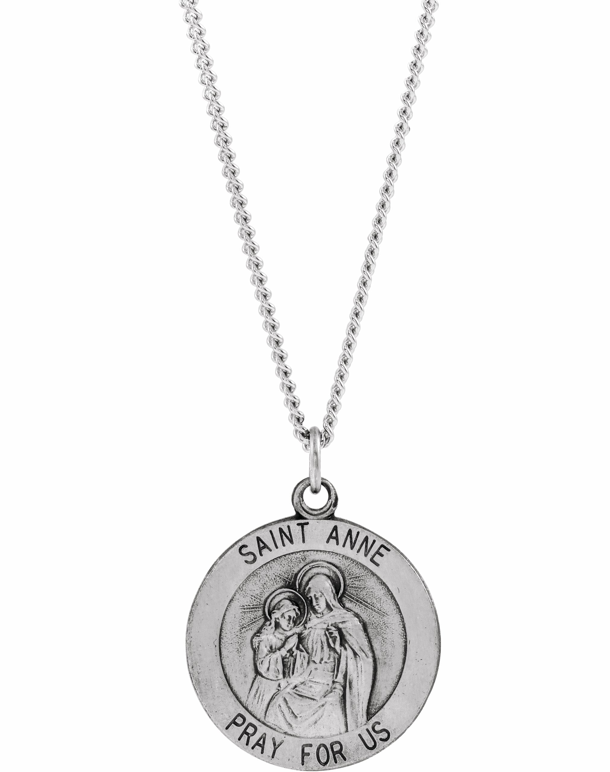 sterling silver 18 mm st. anne medal