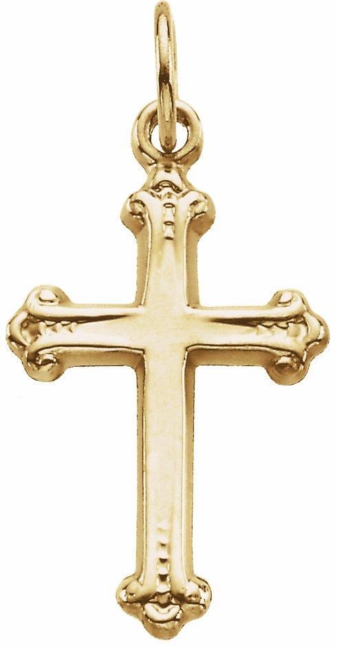14k yellow cross pendant 