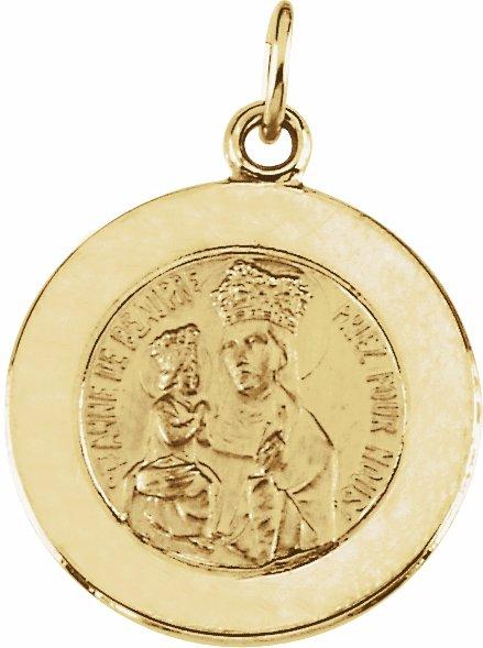 14k yellow 15 mm round st. anne de beau pre medal