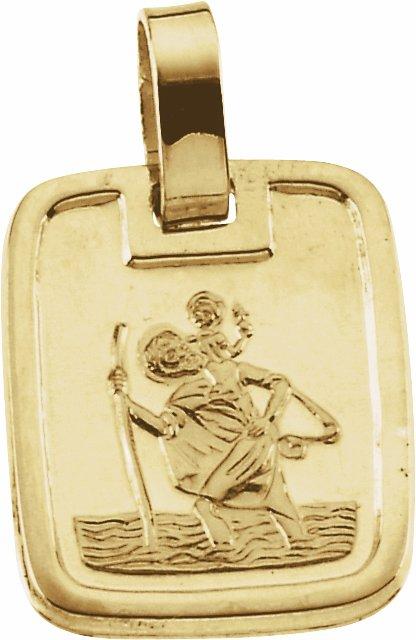 14k yellow 13.1x11.2 mm st. christopher medal