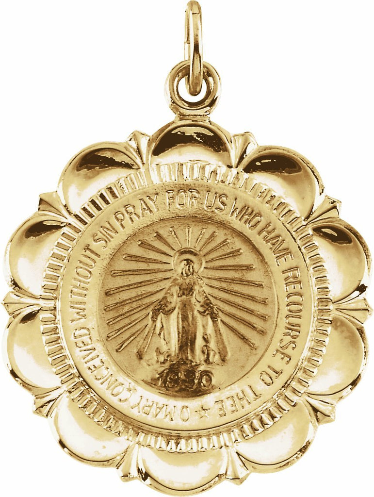 14k yellow 22 mm miraculous medal