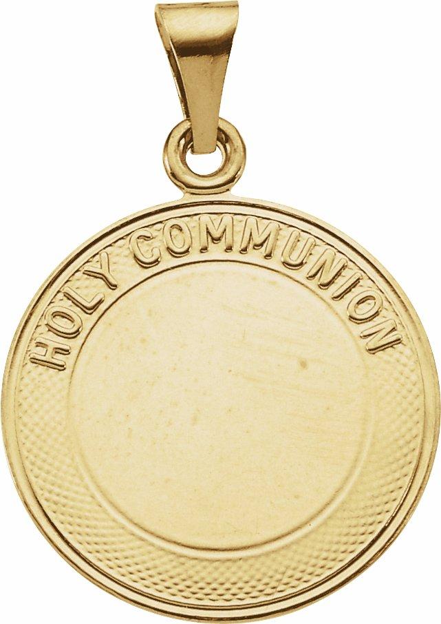 14k yellow 19 mm holy communion pendant