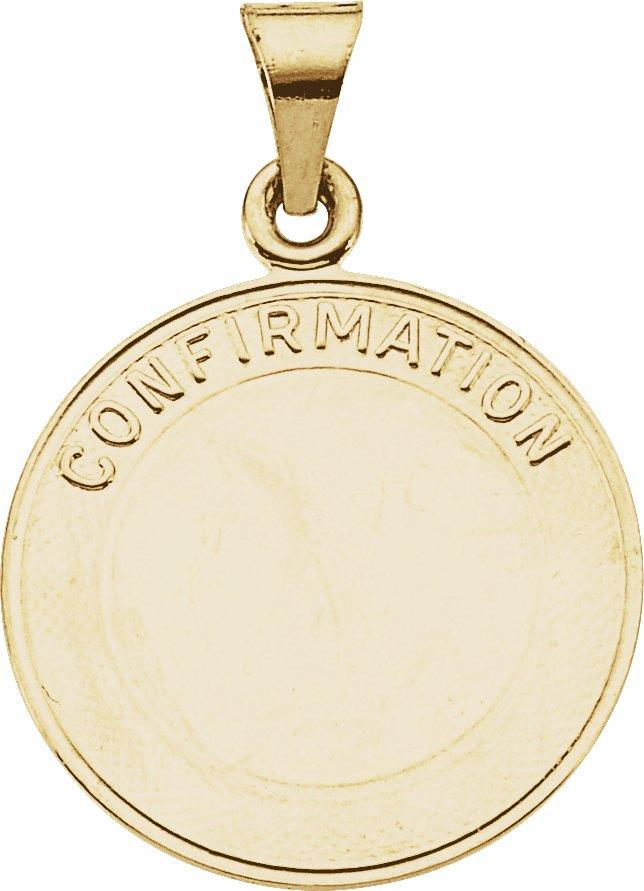 14k yellow 18 mm confirmation medal