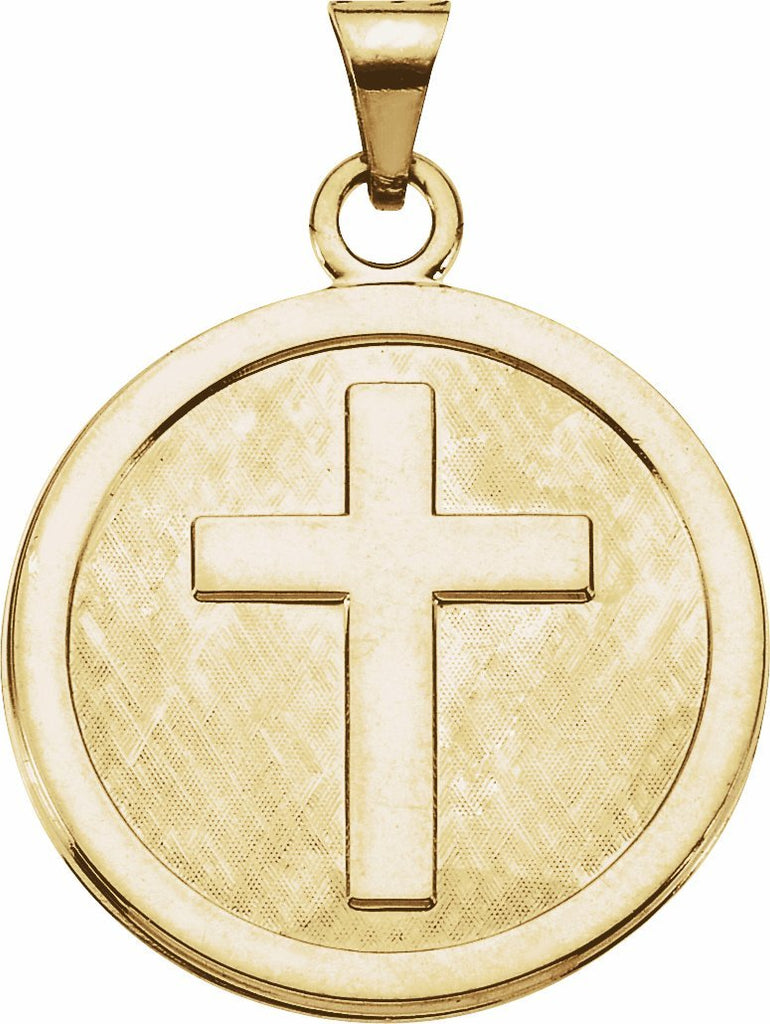 14k yellow 18 mm cross pendant