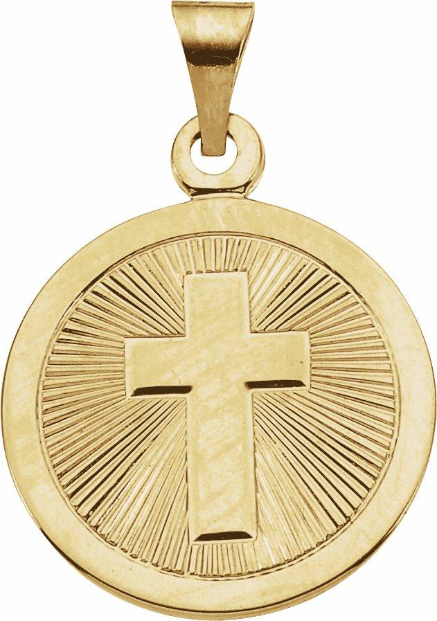 14k yellow 19 mm confirmation medal