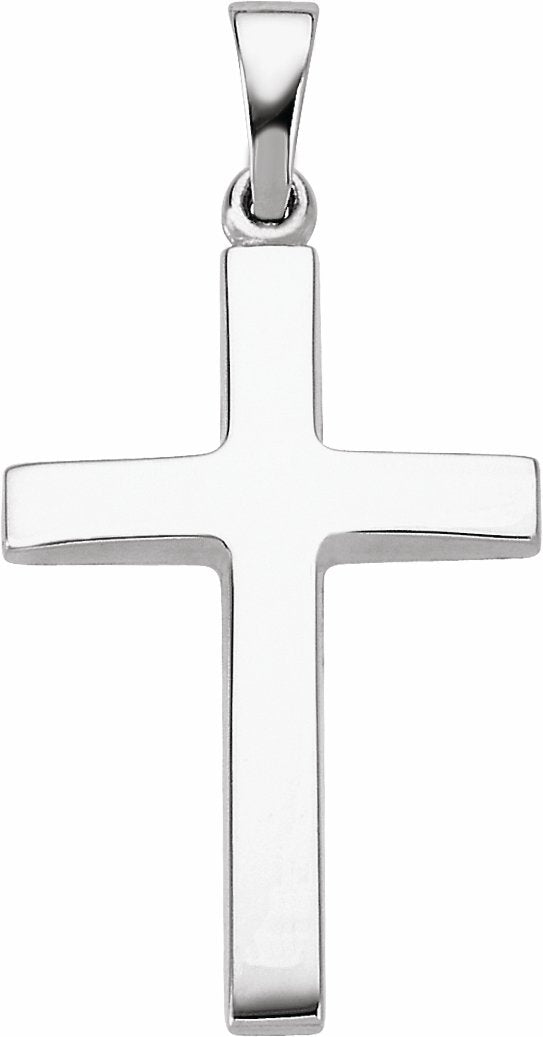 10k white 23x15.9 mm cross pendant 