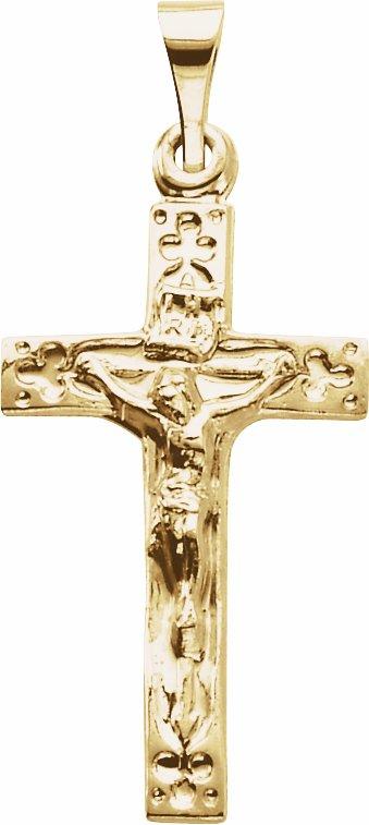 14k yellow 20x12 mm crucifix pendant