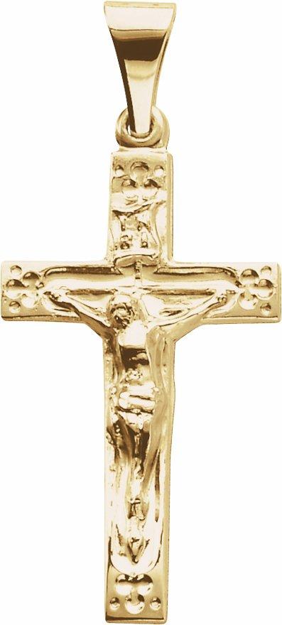 14k yellow 23.5x14 mm crucifix pendant