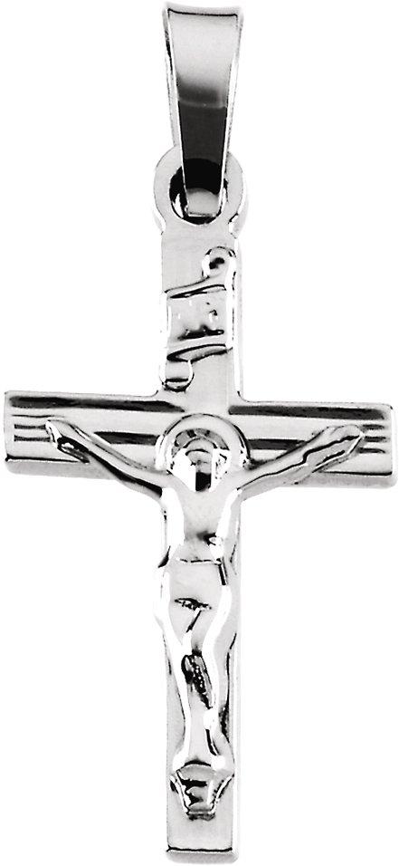 14k white 17.5x11 mm crucifix pendant