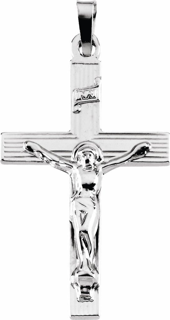 14k white 29x19 mm crucifix pendant