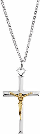 sterling silver 29x18 mm crucifix necklace  