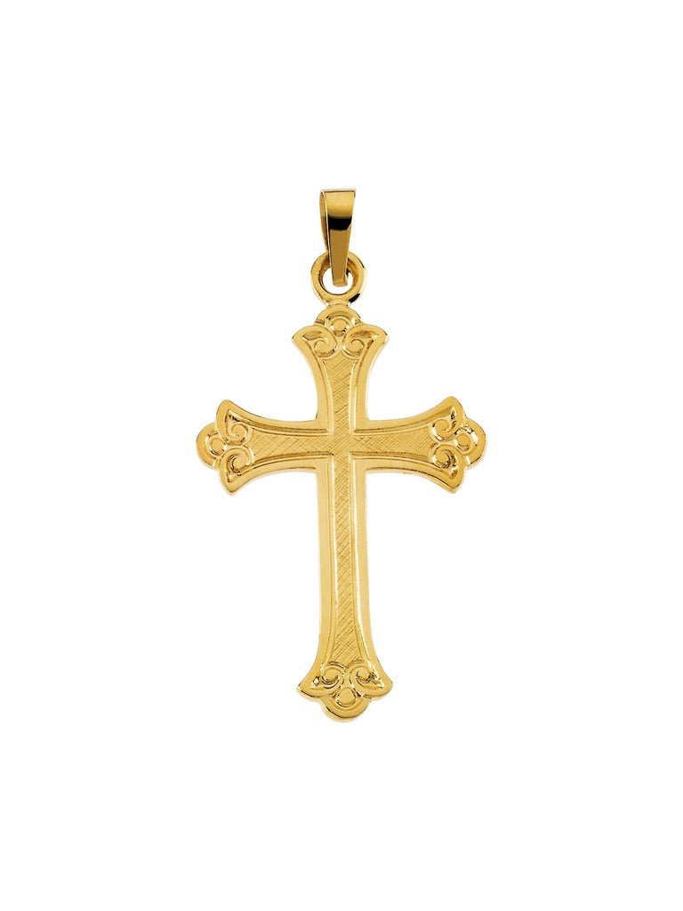 14k yellow cross pendant