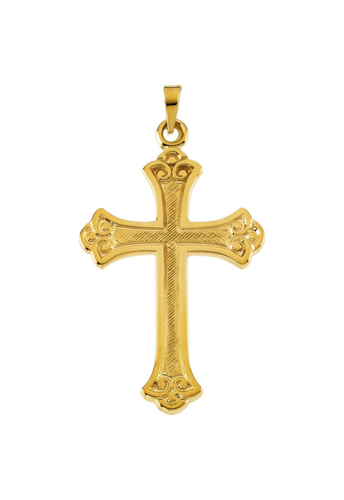 14k yellow cross pendant