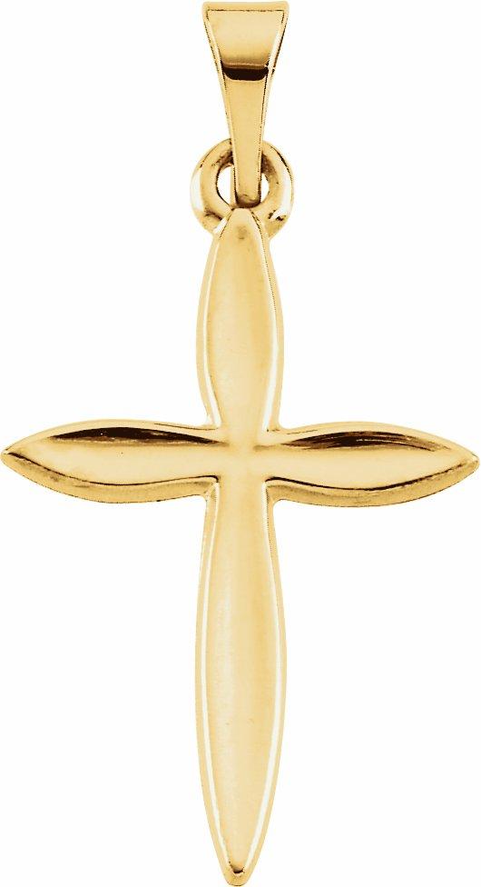 14k yellow 18x13 mm cross pendant