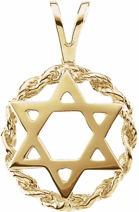 14k yellow 20x13 mm star of david pendant  