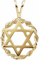 10k yellow 20x13 mm star of david pendant  