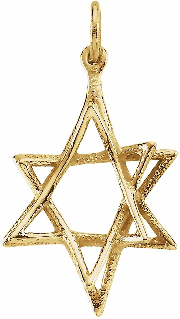 14k yellow 20.75x15.25 mm star of david pendant