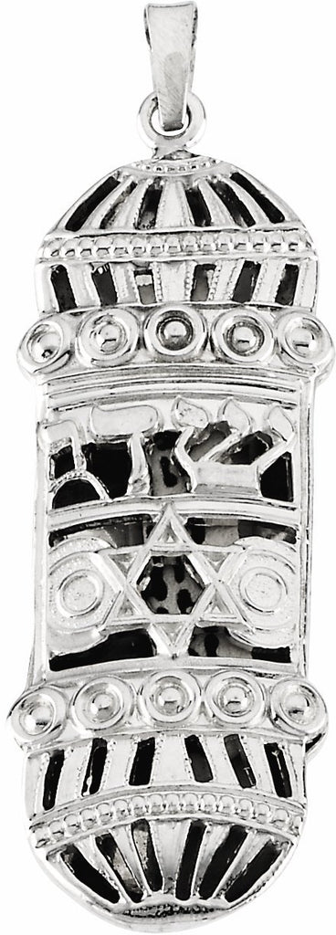 sterling silver  37x13 mm mezuzah pendant