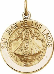 14k yellow 15 mm round san juan de los lagos medal