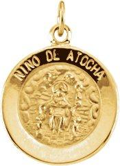 14k yellow 15 mm nino de atocha medal